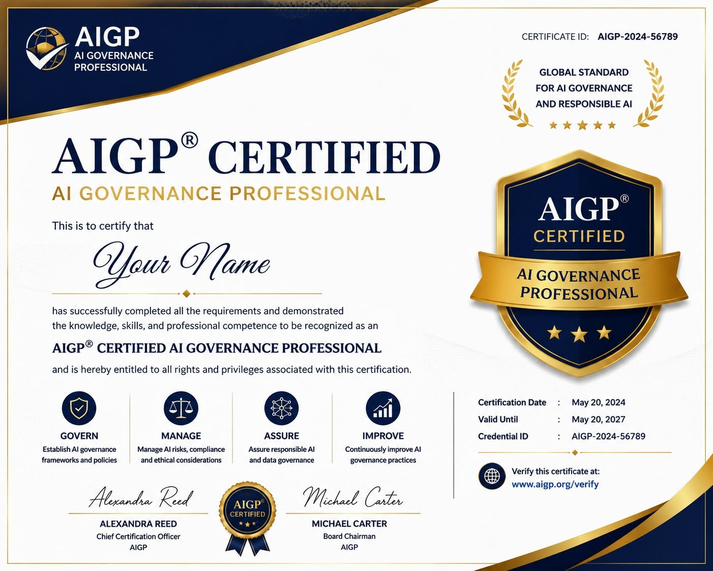 AIGP — Certified AI Governance Professional certification artwork