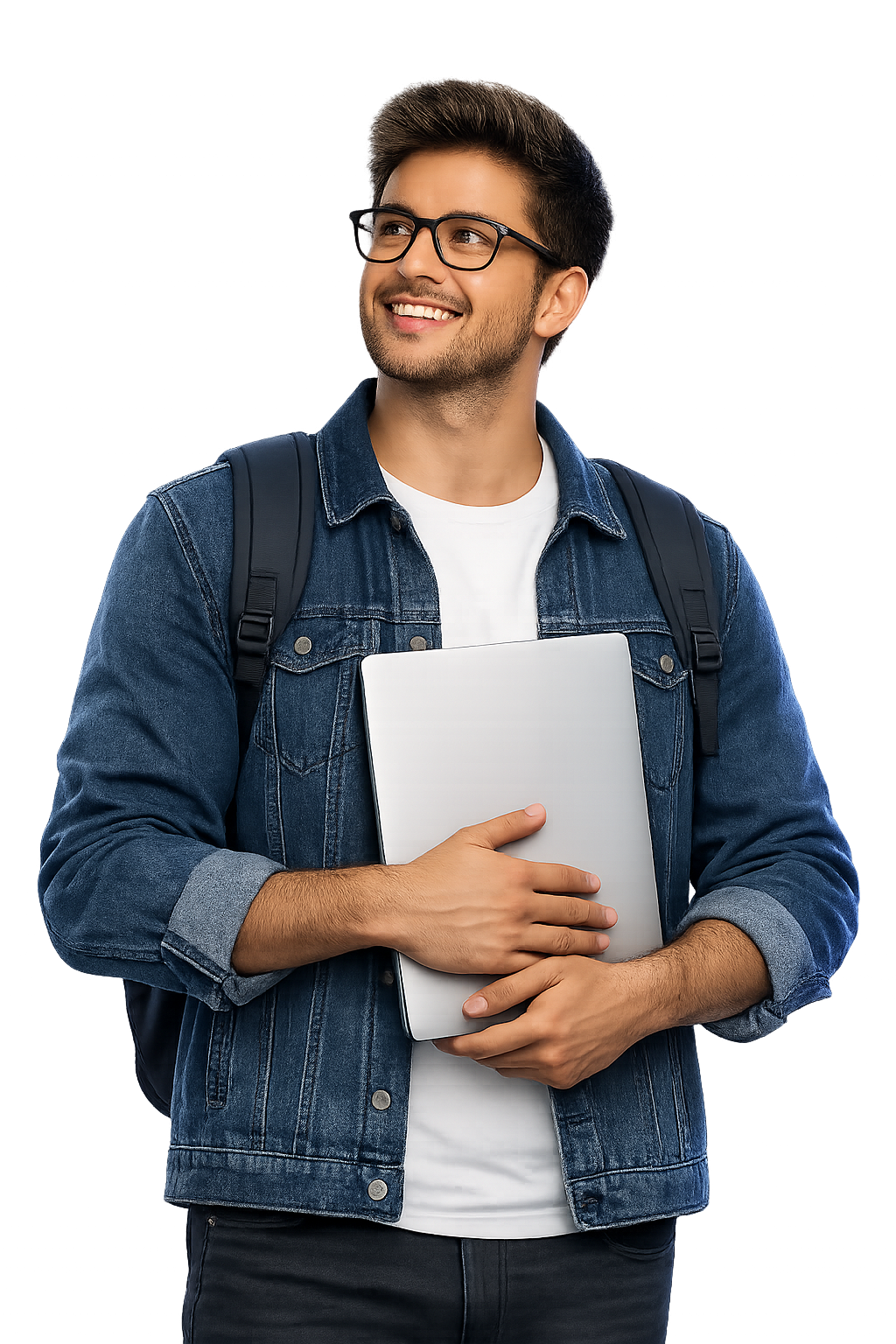 American Tech Global student holding a laptop
